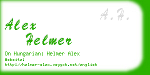 alex helmer business card